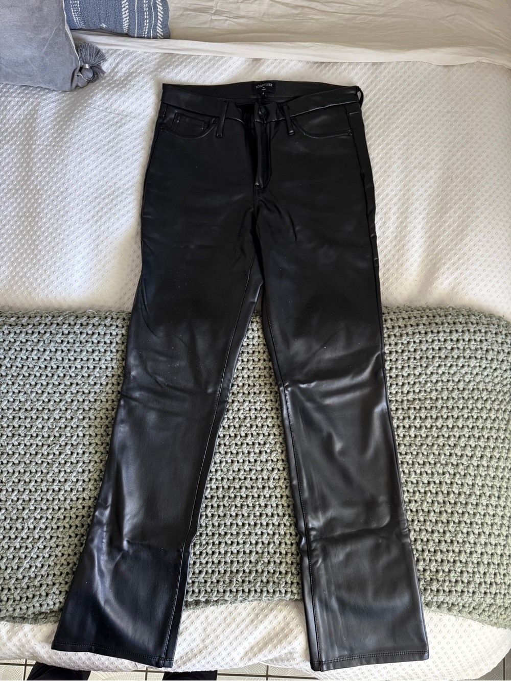 NYDJ Black Faux Leather Bootcut Pants